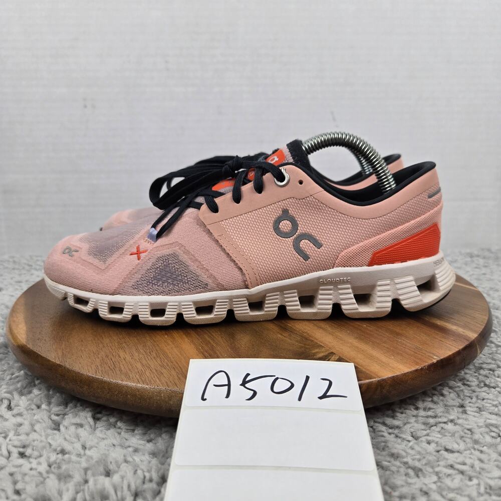 On Running Womens 8.5 Cloud X 3 Rose Sand Athletic Casual Daily Gym Running Shoe